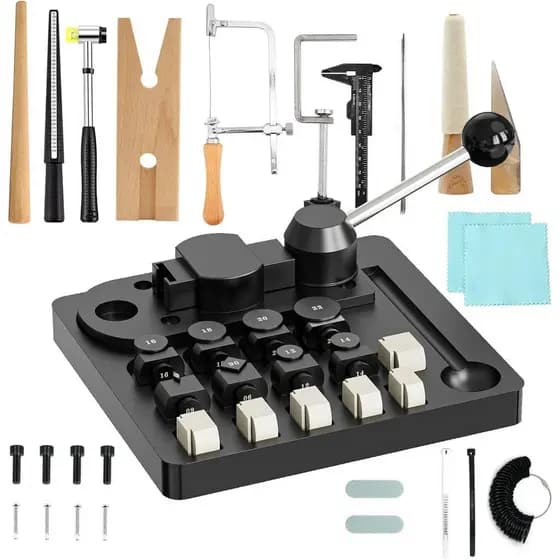 Ferramenta para Dobrar Anéis, Máquina para Fazer Anéis em Forma de Colher, Kit para Fabricação de Joias com Matrizes de