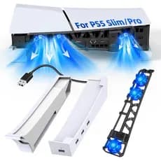 Suporte Horizontal e Ventilador de Resfriamento FASTSNAIL para Console PS5 Pro/Slim, Velocidade Automática do Ventilador