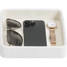 Pequena Bandeja Organizadora, 8"x8" Organizador de Mesa de Cabeceira para Mulheres e Homens |   Organizador de Mesa em C