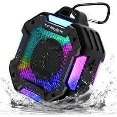 Caixa de Som Bluetooth 5.4 para Chuveiro, à Prova d'Água IPX7, Caixas de Som Bluetooth Portáteis com Luzes LED, 24 Horas