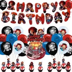 Decorações de Festa do Chucky, Suprimentos para Festa de Aniversário do Personagem de Filme de Terror Chucky Incluem Fai