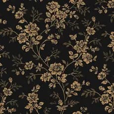 Papel de Parede Adesivo Cohoo Home Preto e Dourado com Estampa Floral para Armários, Mural Vintage, Papel de Parede Auto