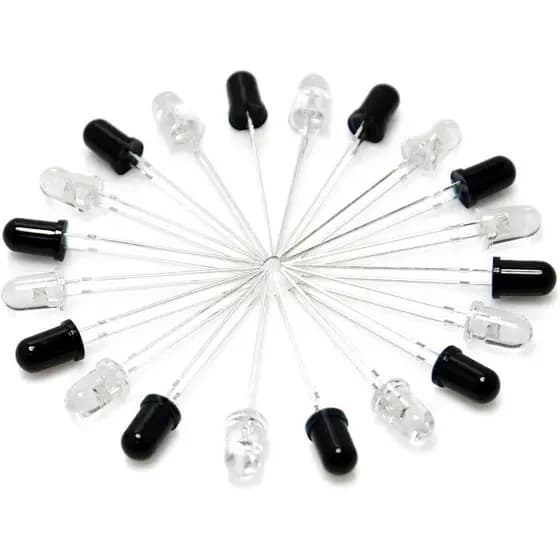 Gikfun LEDs Infravermelhos de 5mm 940nm Emissor e Receptor IR para Arduino (Pacote com 20 peças) EK8443