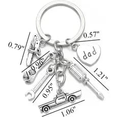 PHAETON 20PCS Chaveiro para Pai com Pingentes de Chave Inglesa, Martelo, Chave de Fenda e Alicate, Chaveiro de Ferrament