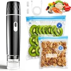 Seladora a Vácuo Compacta para Alimentos, Máquina Seladora a Vácuo Portátil com Sucção Potente de 100KPA, Design Recarre