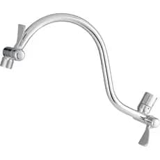 Braço de Extensão para Chuveiro Voolan, Todo em Metal, 14 Polegadas, Curvado, em Latão Sólido, Ajustável, Conexão Univer