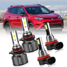 Compatível com Toyota RAV4 Toyota RAV4 2016-2018, Lâmpadas de Substituição, 9012 Farol Alto/Baixo e H11 Luzes de Neblina