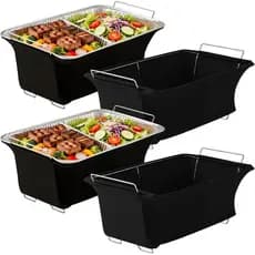 Conjunto de 4 Protetores de Vento para Chafer, Capas à Prova de Vento para Suporte de Chafer, Capas Térmicas para Buffet