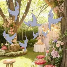 25 Peças de Decoração para Festa Temática de Princesa Cinza, Lembrancinhas de Festa com Tema de Princesa, Ornamento Susp
