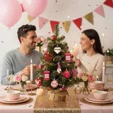 DecorbyHannah Enfeites de Árvore para o Dia dos Namorados, Conjunto de 35 Enfeites em Forma de Coração Rosa e Vermelho p