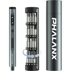 Chave de Fenda Elétrica PHALANX Mini 3.7V - Conjunto de Chaves de Fenda de Precisão com 60 Pontas Magnéticas, Suporte Ma