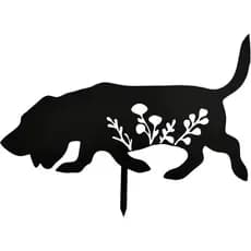 Estátua de Cão Basset Hound em Metal - Arte Decorativa para Jardim, Presentes para Amantes de Cães, Decoração Externa pa