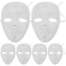 Máscara Facial Branca BESPORTBLE: Pacote com 6 Máscaras Plásticas de Rosto Inteiro para Adultos, para Pintura Manual DIY