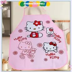 [springevenwell] 1 Conjunto De Desenhos Animados Hello Kitty Sanrio Moda Cozinha Bonito À Prova D'água Crianças Avental