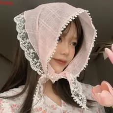 1 Peça De Lenço Triangular De Renda Floral Para Verão Romântico Faixa De Cabeça Branca Enrolada No Cabelo Viagem