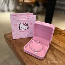 Nova Pulseira de Prata, Laço Feminino Fofo, Pulseira de Gatinho, Presente de Aniversário para a Melhor Amiga do Bebê