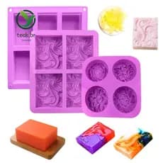 TEAK Molde De Sabão De Silicone 4/6 Cavity Flower Shaped Cake Mould DIY Craft Suprimentos Multifuncionais Sabonetes Arte