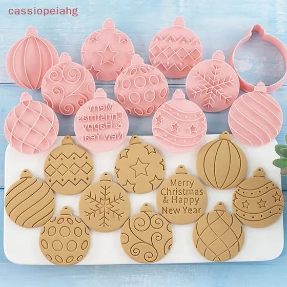 (cassiopeiahg) Molde de Biscoito de Natal Fofo 3D, Decoração de Bolo em Fondant, Carimbo de Corte Pressionável, Artigos