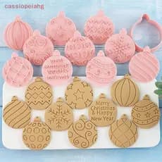 (cassiopeiahg) Molde de Biscoito de Natal Fofo 3D, Decoração de Bolo em Fondant, Carimbo de Corte Pressionável, Artigos