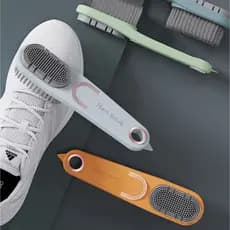 Escova de sapatos de dupla face para uso doméstico, ferramenta multifuncional de silicone para limpeza de roupas.