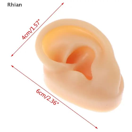 1X Modelo de Orelha de Silicone para Prática de Ferramentas de Joalheria Corporal COD
