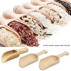 Conjunto de 1/2 peças de colheres redondas de bambu, tamanhos S/M/L, usadas para chá, café, sal, geleia, utensílios de c