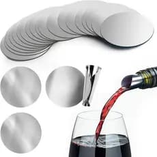 50 Peças de Disco para Servir Vinho Prateado de 3 Polegadas com Bico Antivazamento