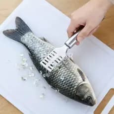 Descamador de Peixe Multifuncional em Aço Inoxidável, Raspador de Escamas de Peixe, Faca de Descamar em Aço Inoxidável,