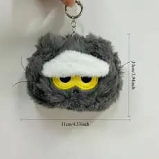 Bolsa de Moedas de Pelúcia em Forma de Gato Cinza Estilo Idol, Bolsa Pequena de Armazenamento com Design de Desenho Anim