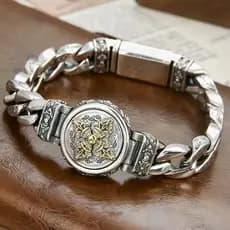 Pulseira de Alta Qualidade com Estilo Étnico Retro e Design Rotativo