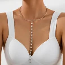 Colar de pérolas artificiais de acrílico, elegante, moderno e sofisticado, ideal para presentear um amigo.