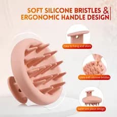 Escova de Silicone para Massagem do Couro Cabeludo, Escova de Shampoo com Cerdas Macias, Purificador de Cabelo, Cuidado