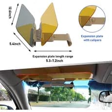 Visor Anti-Reflexo 2 em 1 para Dia e Noite, Visor Anti-UV para Automóveis, Visor Ajustável HD para Condução Mais Clara