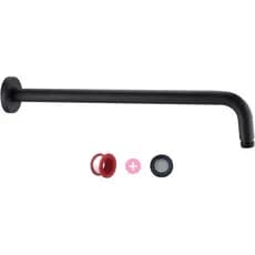 Extensor de Braço de Chuveiro Preto Fosco, Braço de Extensão de Chuveiro de 90 Graus com Flange, Braços de Chuveiro de 1
