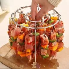 Suporte Vertical para Grelhar, Suporte Removível para Espetos de Corda, Acessório para Air Fryer com Agulha