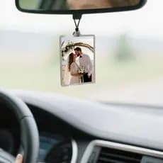 Porta-retratos para carro, enfeites para pendurar no espelho retrovisor do carro, porta-retratos de acrílico de 2,5"×3,5
