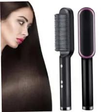 Escova Alisadora Elétrica Bivolt Profissional Temperatura Ajustável Anti Frizz 130°C a 200°C