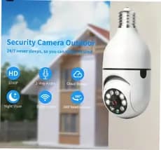 Câmera Lâmpada de Segurança Vigilância IP Wi-Fi 360°
