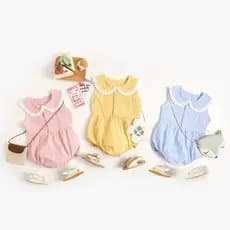 Macacão de Princesa para Meninas, Roupas Infantis de Verão, Macacão de Algodão Fashion para Meninas