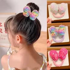 Elástico de Cabelo Borboleta, Laço, Acessório de Cabelo, Trança de Rabo de Cavalo, Acessórios de Borracha