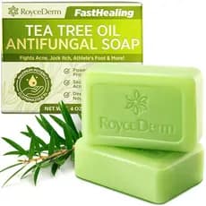 Sabonete antifúngico e antibacteriano de tea tree Roycederm para o tratamento de acne facial e DPIX.