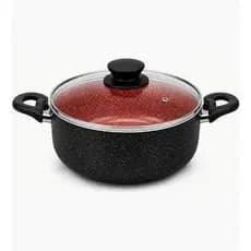 Kit 1 2 Panela Caçarola Cerâmica 22cm 3L Com Tampa Dubai Fratelli Preta