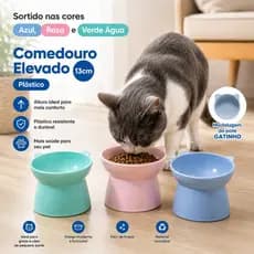 Kit 1 2 3 und Comedouro Elevado Formato Gato 13cm - Sortido