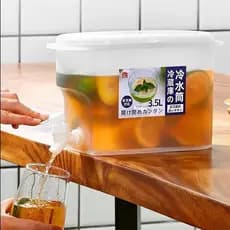 Grande capacidade com tampa garrafa de água fria geladeira doméstica suco balde de armazenamento de bebidas de fermentaç