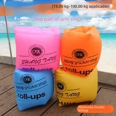 Anéis De Braço Infláveis Em Estoque , Mangas De Natação Cilíndricas Espessadas , Flutuador De Textura De Linho