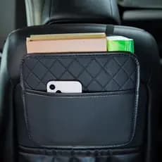 Armazenamento do porta-malas do carro Bolsa Armazenamento traseiro do assento de carro Caixa Lixeira de couro para carro
