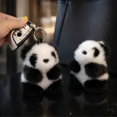Chaveiro de Pelúcia Panda Fofo para Bolsa e Mochila