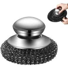 Escova de Limpeza com Cabo para Limpar Ferro Fundido, Panelas, Grelhas, Fogões e Superfícies de Cozinha