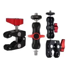 Metal Super Clamp with Dual Magic Arm Ball Head 14'38 Hole for Camera Monitor Phone Mount GoPro 12 11 10 9 Insta360 X3 X