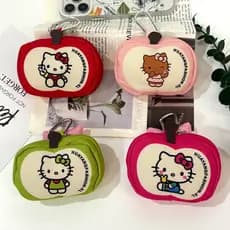 Mini bolsa de moedas fofa de desenho animado, bolsa para amostras de cosméticos, bolsa para guardar pequenos objetos, bo